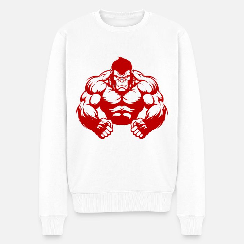 Gorilla Muscles Beast Gym - Pull Premium bio Homme - blanc