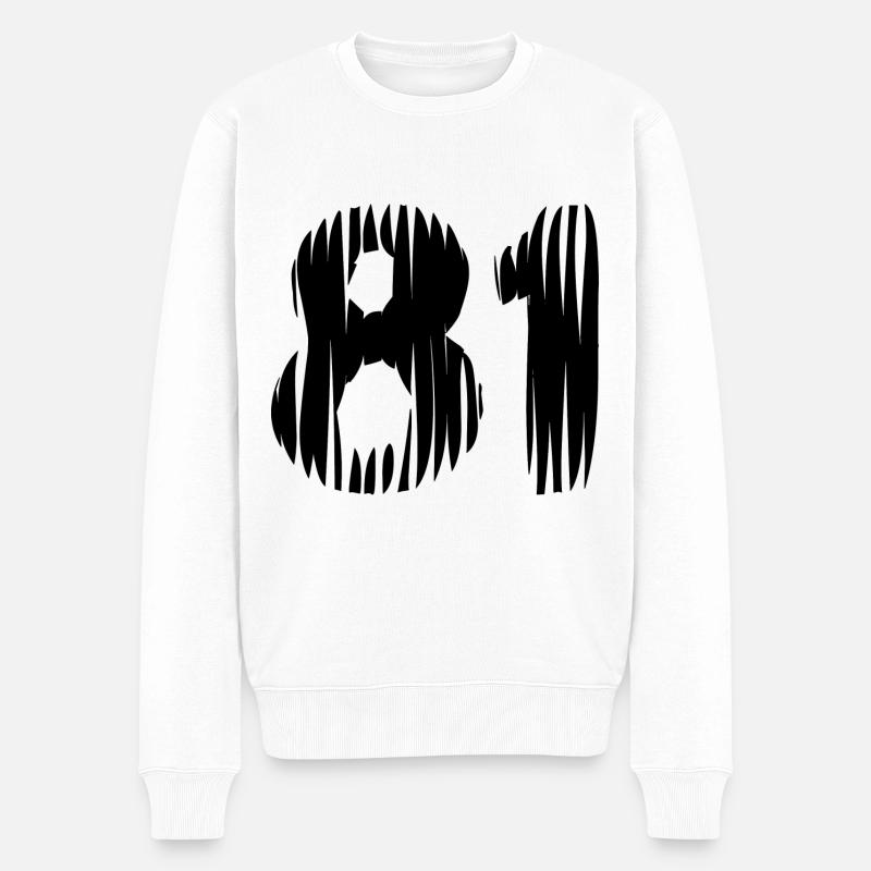 81 Zahl Trikot - Männer Premium Bio Pullover - Weiß
