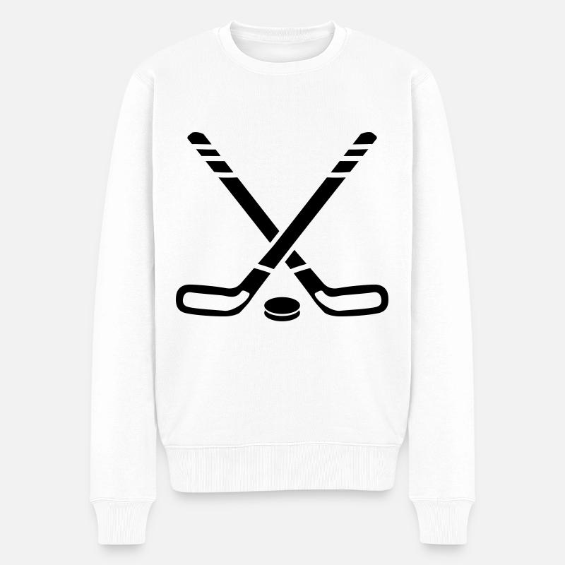 Bâtons de hockey sur glace - Pull Premium bio Homme - blanc