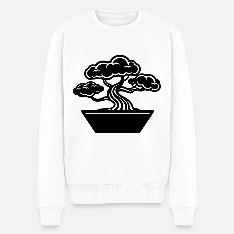 Baum Bonsai Symbol - Männer Premium Bio Pullover - Weiß