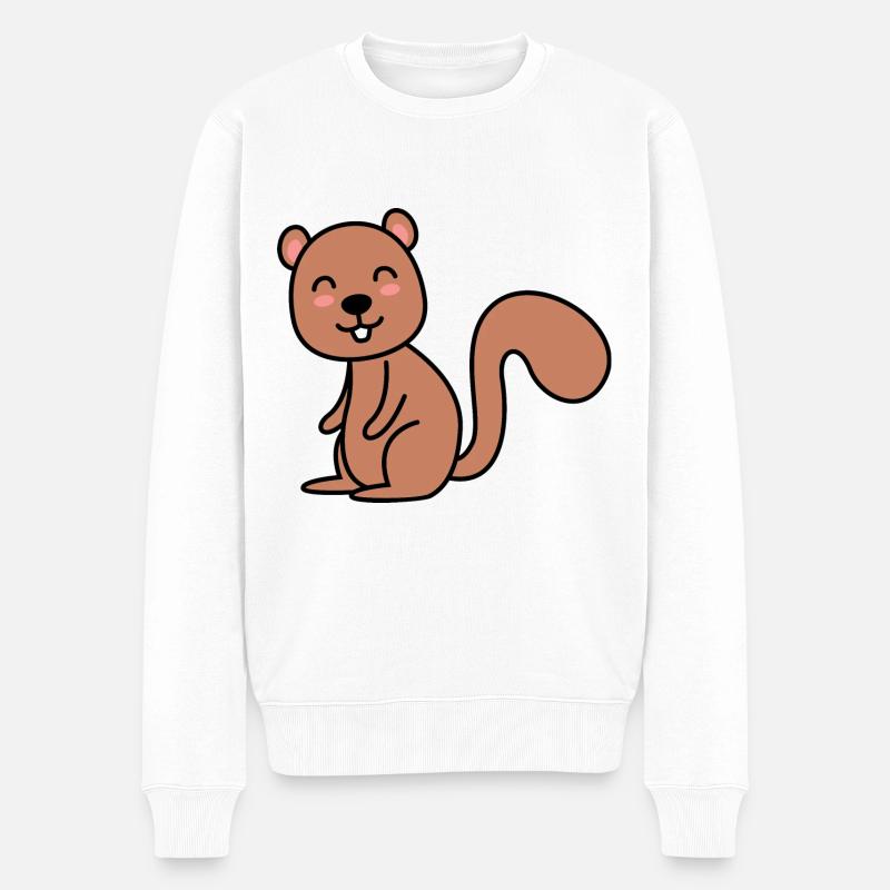 Écureuil animal comique - Pull Premium bio Homme - blanc