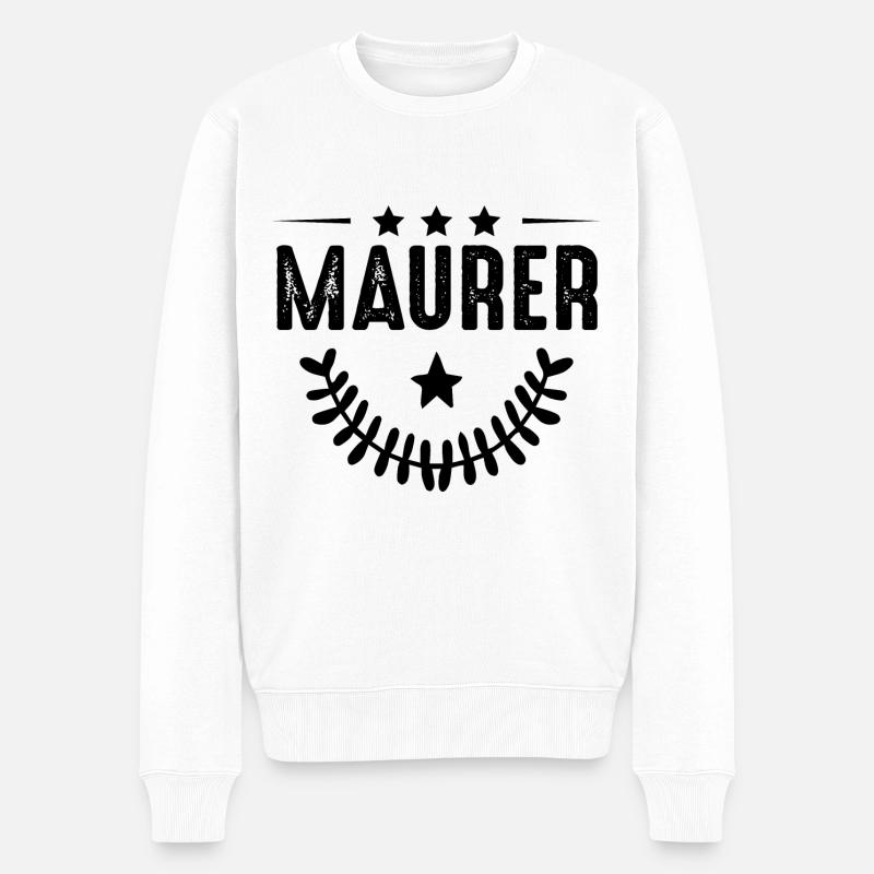 Maurer Beruf - Männer Premium Bio Pullover - Weiß