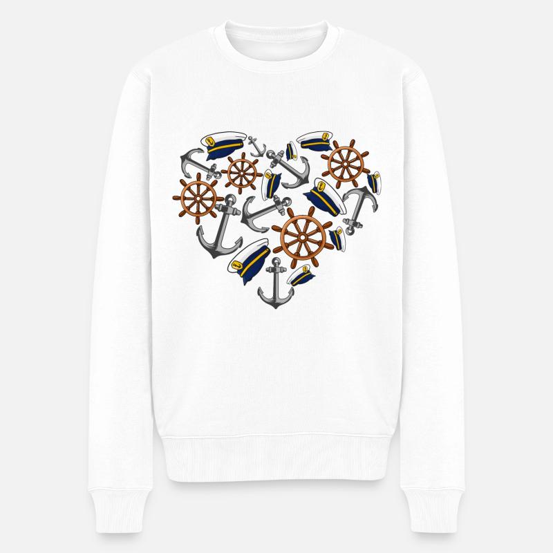Cœur de bateau - Pull Premium bio Homme - blanc