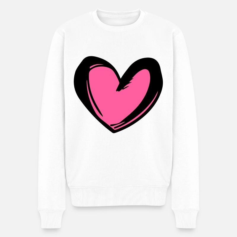 Herz Symbol Illustration - Männer Premium Bio Pullover - Weiß
