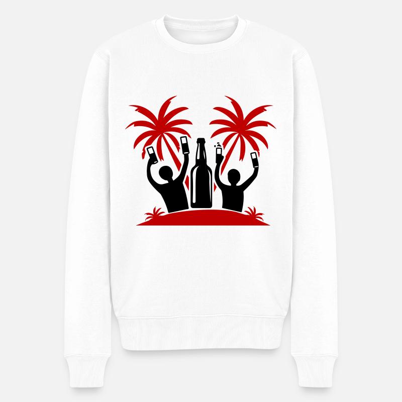 Insel Party Feiern Bier - Männer Premium Bio Pullover - Weiß