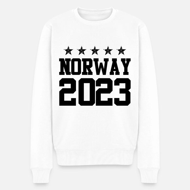 Norway 2023 - Männer Premium Bio Pullover - Weiß