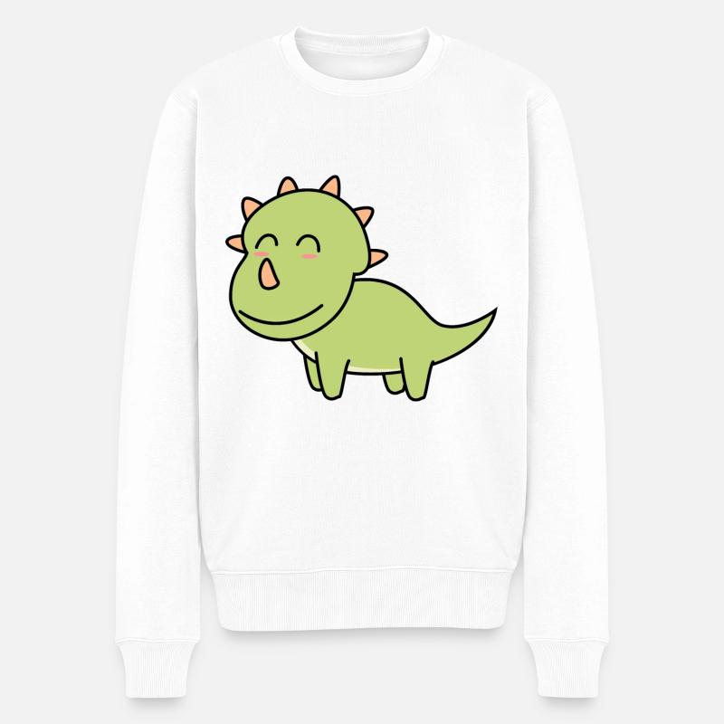 Dinosaurier triceratops Comic - Männer Premium Bio Pullover - Weiß