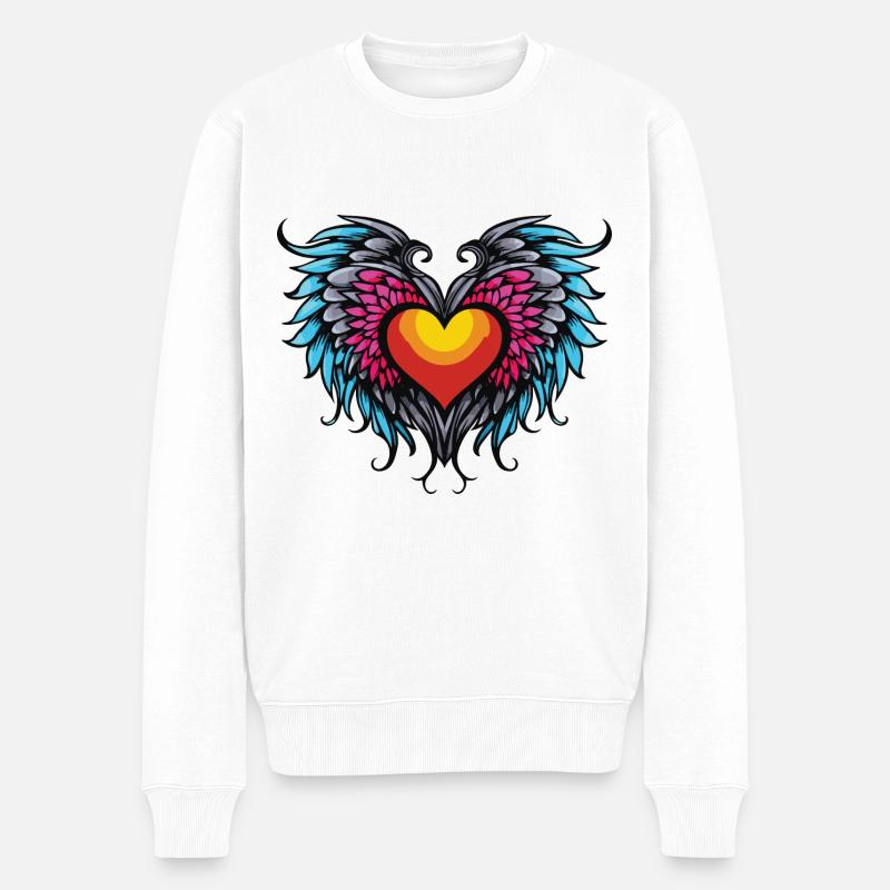 Ailes de cœur - Pull Premium bio Homme - blanc