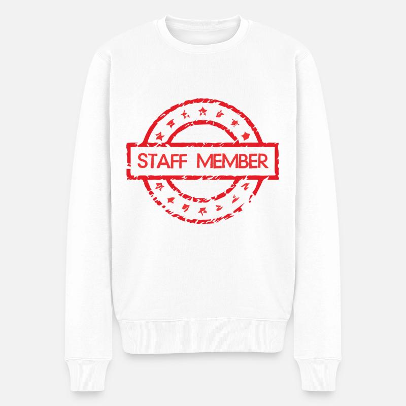 Staff Mitglied - Männer Premium Bio Pullover - Weiß