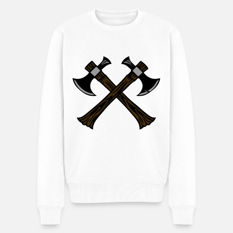 Axt Symbol - Männer Premium Bio Pullover - Weiß