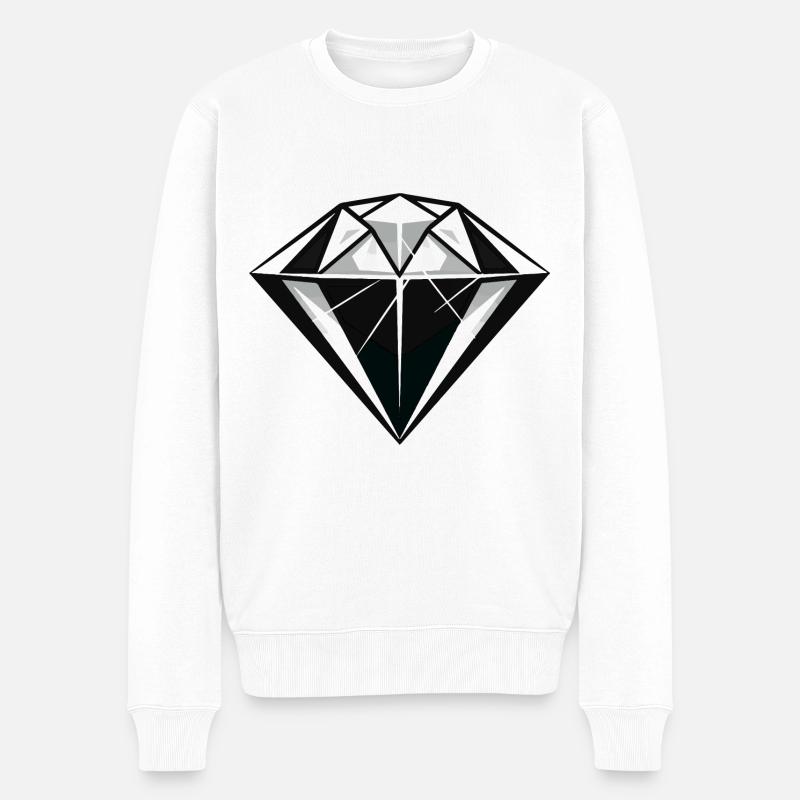 Diamant Symbol - Männer Premium Bio Pullover - Weiß