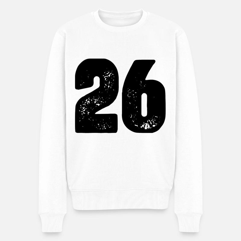 26 Zahl Trikot - Männer Premium Bio Pullover - Weiß
