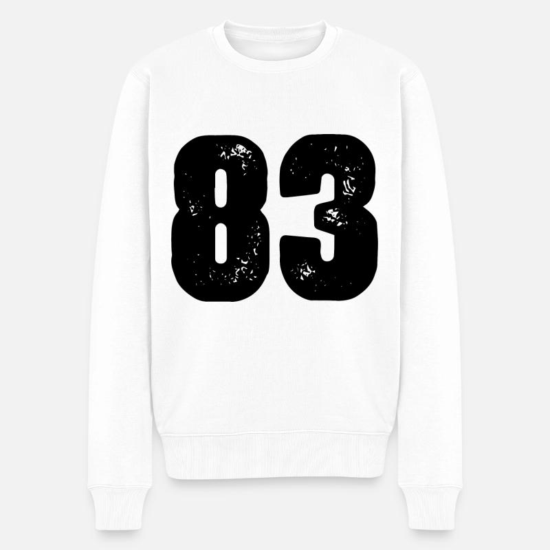 83 Zahl Trikot - Männer Premium Bio Pullover - Weiß