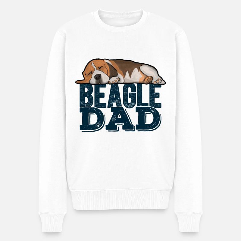 Papa Beagle - Pull Premium bio Homme - blanc