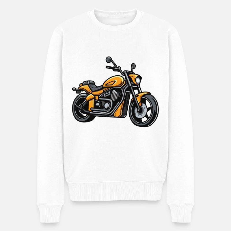Motorrad Biker - Männer Premium Bio Pullover - Weiß