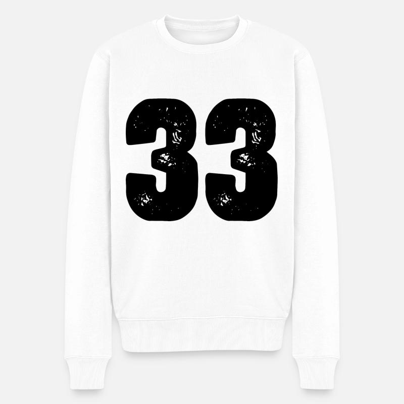 33 Zahl Trikot - Männer Premium Bio Pullover - Weiß