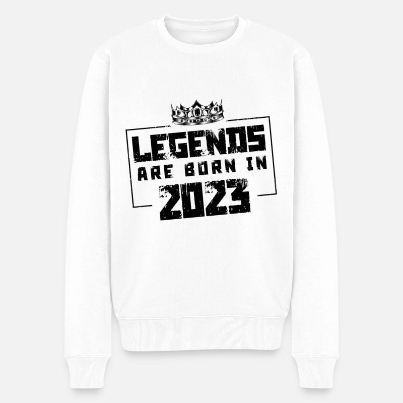 2023 légendes nées en - Pull Premium bio Homme - blanc