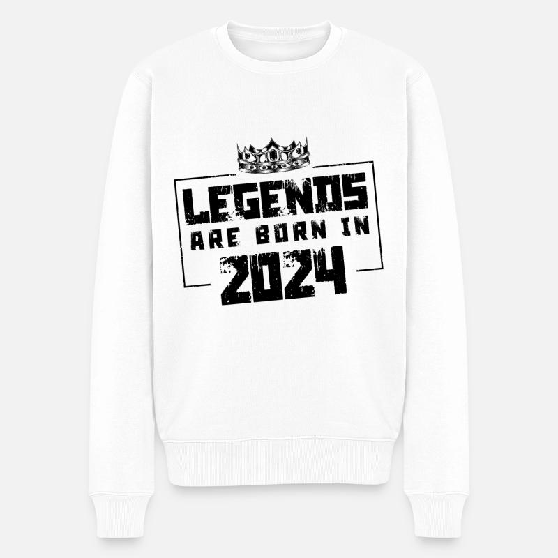 2024 légendes nées en - Pull Premium bio Homme - blanc