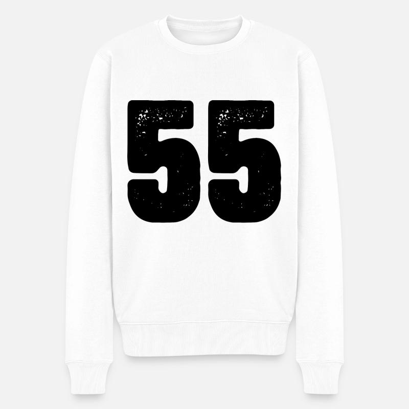 55 Zahl Trikot - Männer Premium Bio Pullover - Weiß