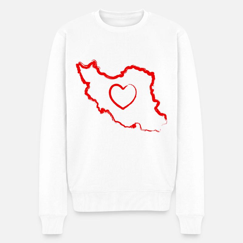 iran love heart - Männer Premium Bio Pullover - Weiß