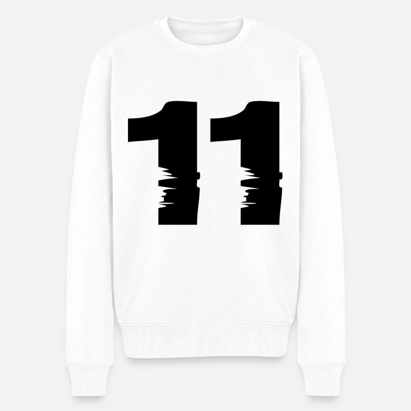 11 Numéro - Pull Premium bio Homme - blanc
