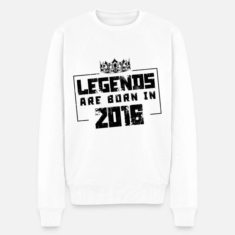 2016 Légendes nées en - Pull Premium bio Homme - blanc