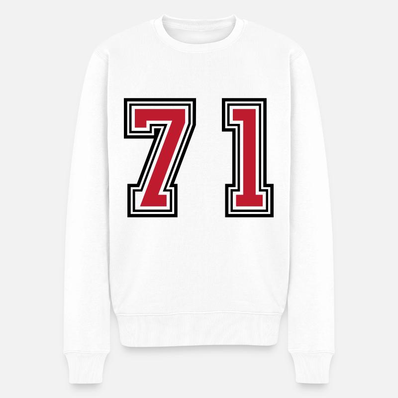 71 Symbole numérique - Pull Premium bio Homme - blanc