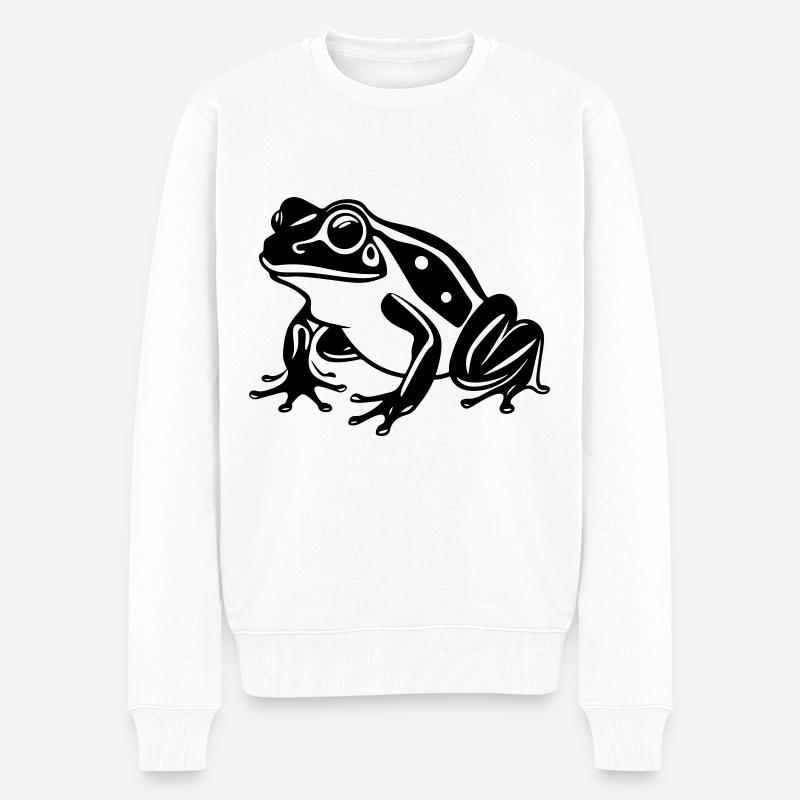 Frosch Tier - Männer Premium Bio Pullover - Weiß