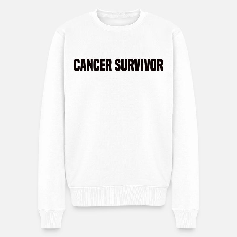 Cancer Survivor - Männer Premium Bio Pullover - Weiß