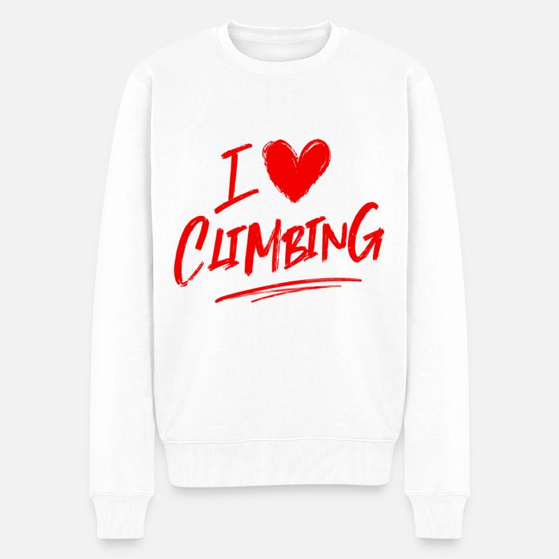 Ich liebe Klettern - Männer Premium Bio Pullover - Weiß