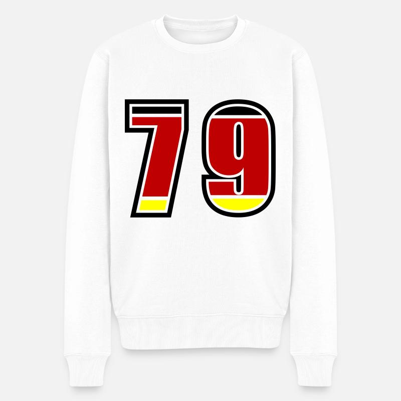 79 Nummer Deutschland Trikot - Männer Premium Bio Pullover - Weiß