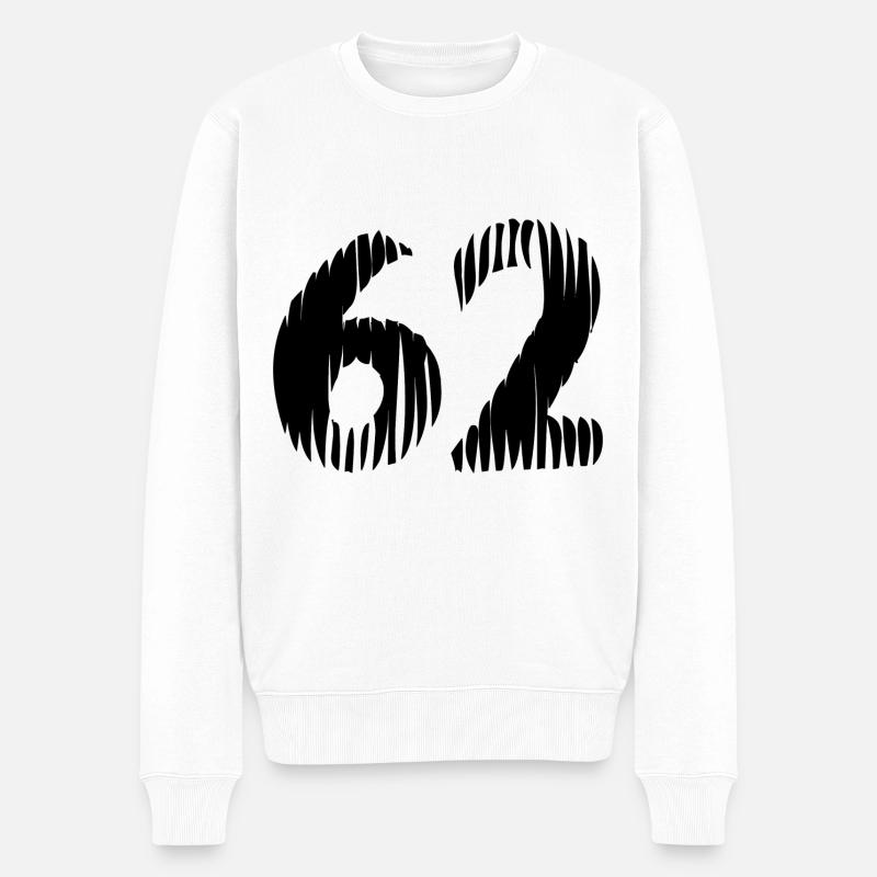62 Zahl Trikot - Männer Premium Bio Pullover - Weiß