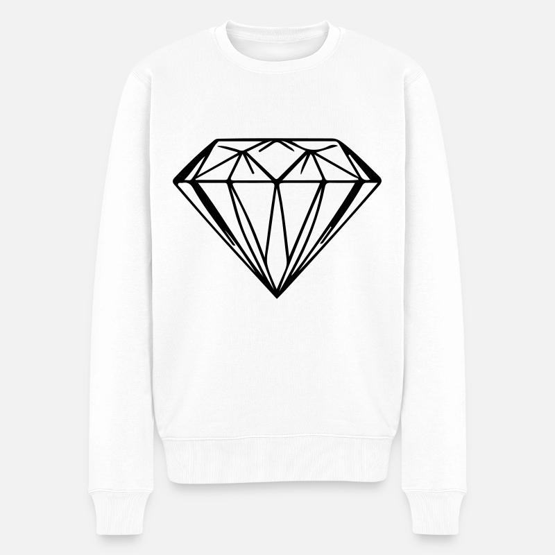 Diamant Symbol - Männer Premium Bio Pullover - Weiß
