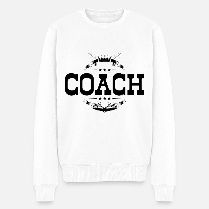 Coach Trainer - Männer Premium Bio Pullover - Weiß
