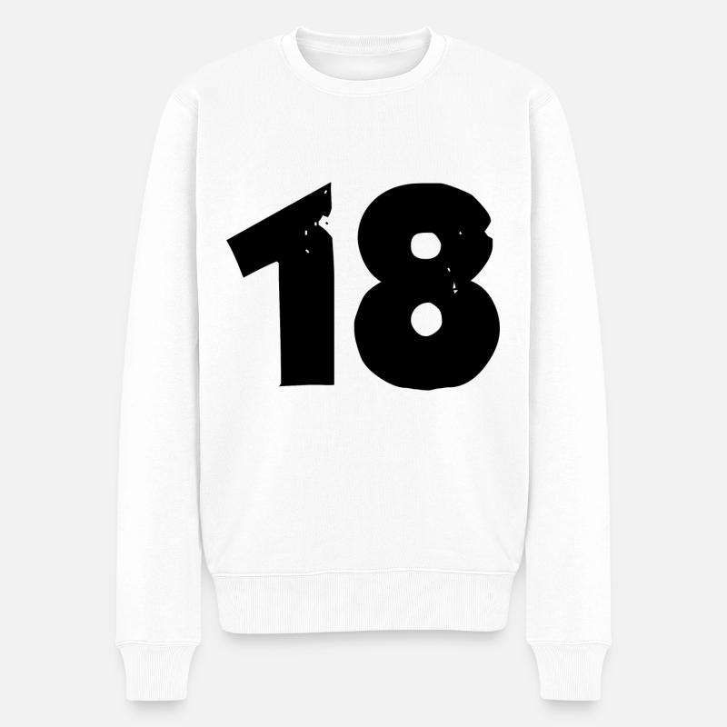 18 Nombre - Pull Premium bio Homme - blanc
