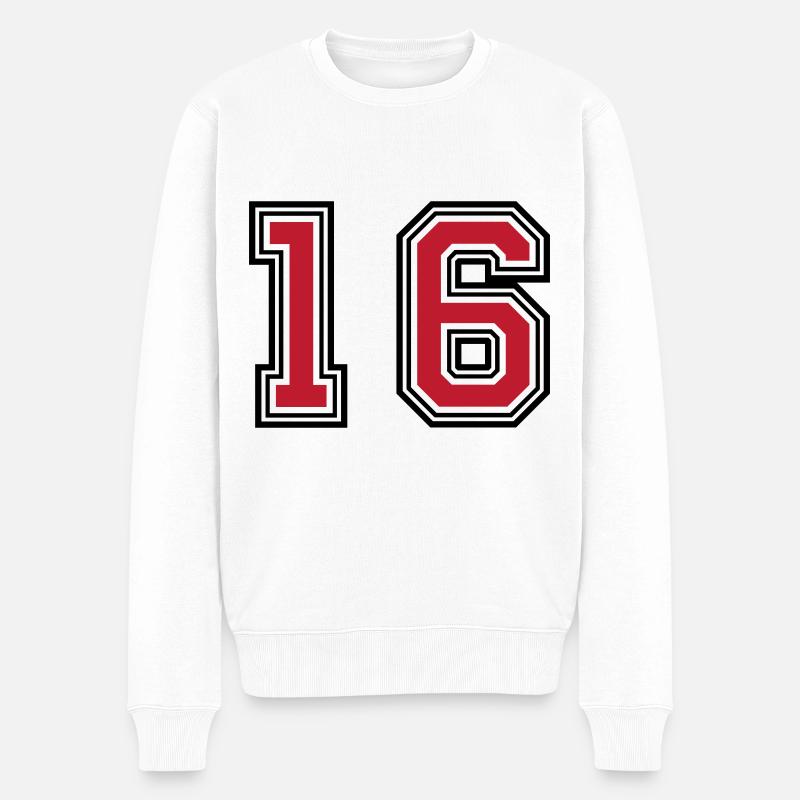16 Symbole numérique - Pull Premium bio Homme - blanc