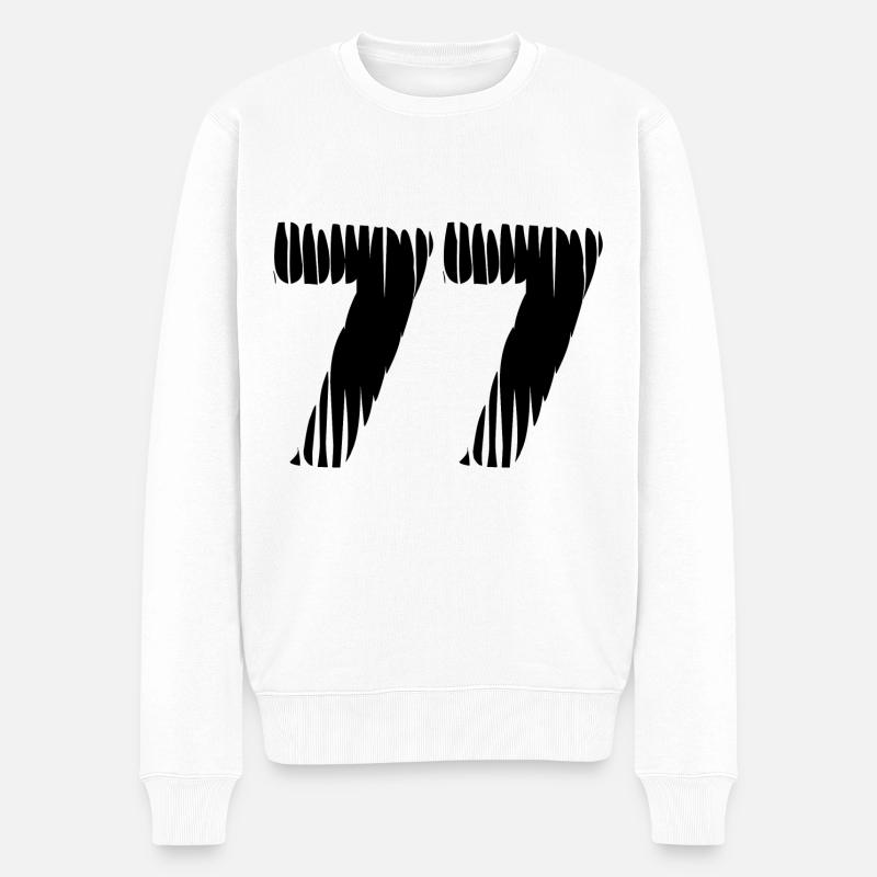 Maillot numéro 77 - Pull Premium bio Homme - blanc