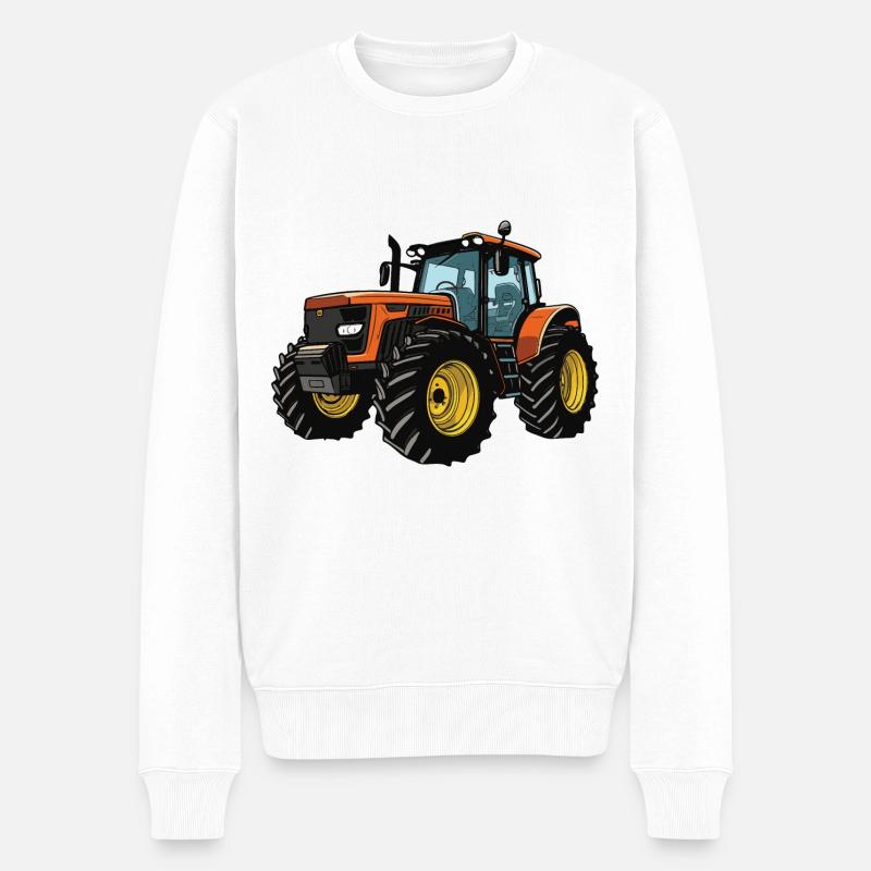 Traktor Farmer - Männer Premium Bio Pullover - Weiß
