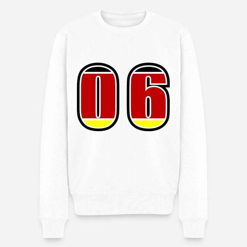 6 Nummer Deutschland Trikot - Männer Premium Bio Pullover - Weiß