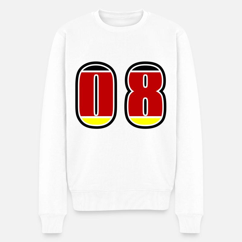 8 Nummer Deutschland Trikot - Männer Premium Bio Pullover - Weiß