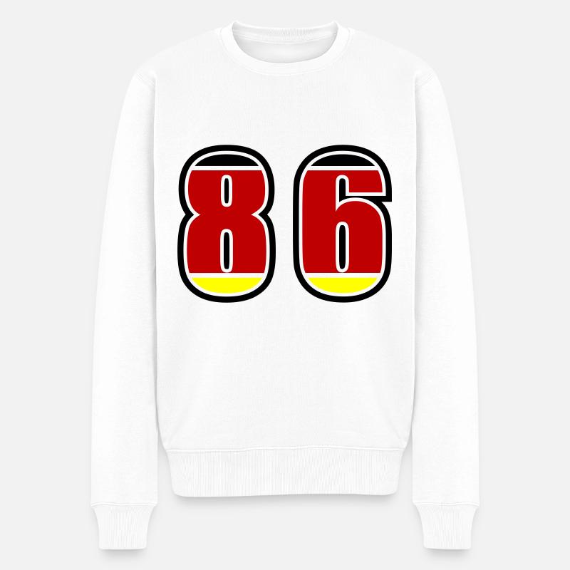 86 Numéro Allemagne Jersey - Pull Premium bio Homme - blanc