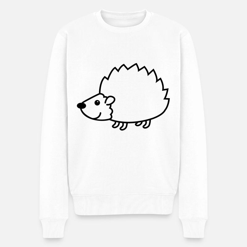 Igel Comic Tier - Männer Premium Bio Pullover - Weiß