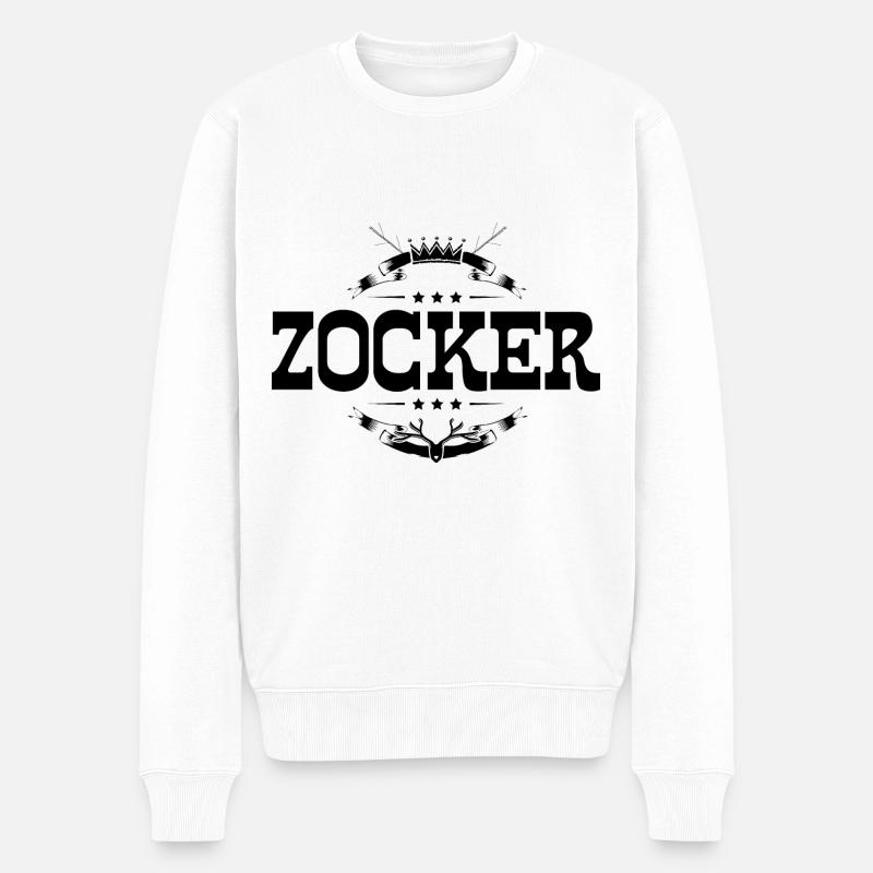 Zocker Gamer - Männer Premium Bio Pullover - Weiß