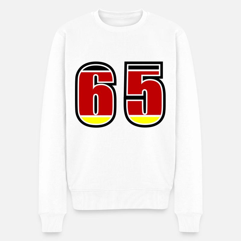 65 Nummer Deutschland Trikot - Männer Premium Bio Pullover - Weiß