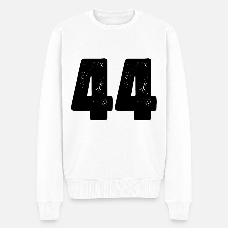44 Zahl Trikot - Männer Premium Bio Pullover - Weiß