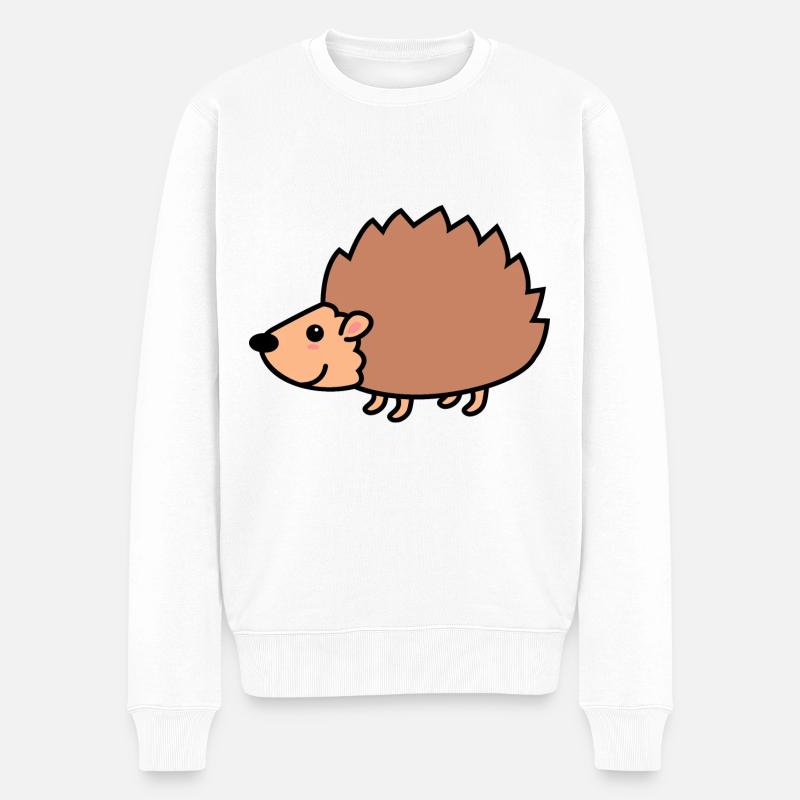 Igel Comic Tier - Männer Premium Bio Pullover - Weiß