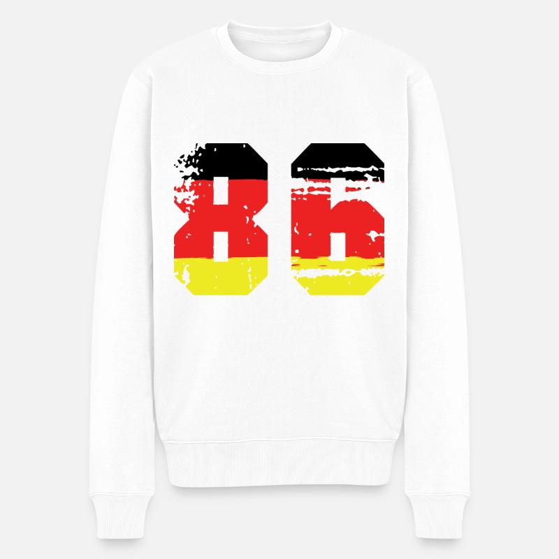86 Numéro Allemagne Jersey - Pull Premium bio Homme - blanc