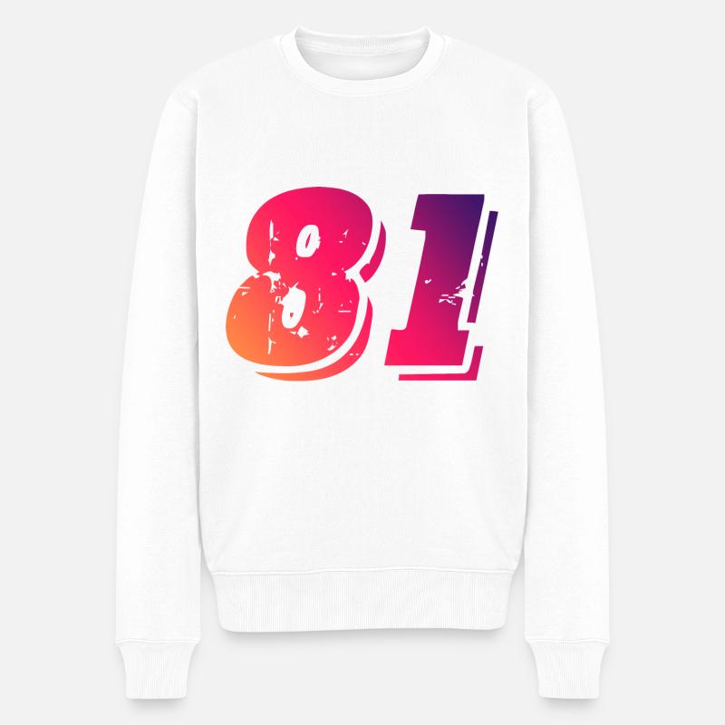 81 Zahl Symbol - Männer Premium Bio Pullover - Weiß