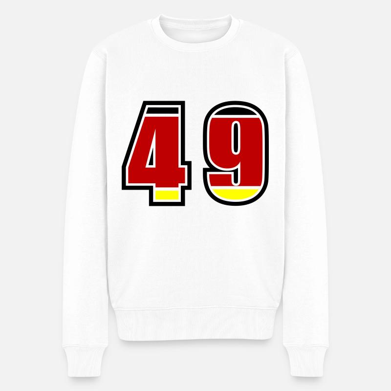 49 Nummer Deutschland Trikot - Männer Premium Bio Pullover - Weiß