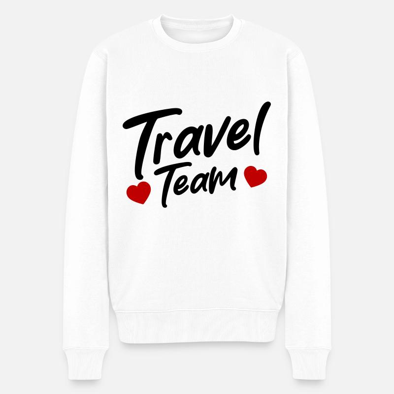 Travel Team - Männer Premium Bio Pullover - Weiß
